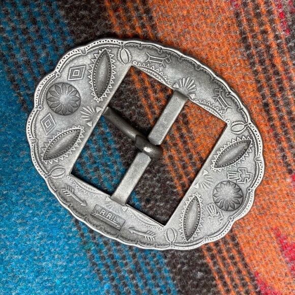 RRL Double RL Silver-tone Brass Concho Buckle - Picture 14 of 16